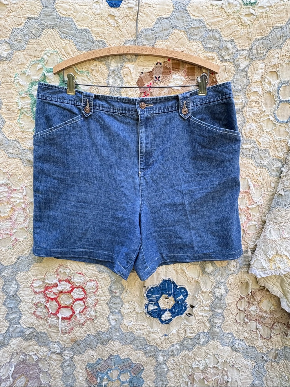 Denim Shorts High rise Size 14 White Stage 76%Cotton